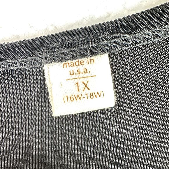 Coldwater Creek Travallure Duet Top 1X Black Long Sleeve Knit Layered Look NWT‎ - Picture 5 of 11